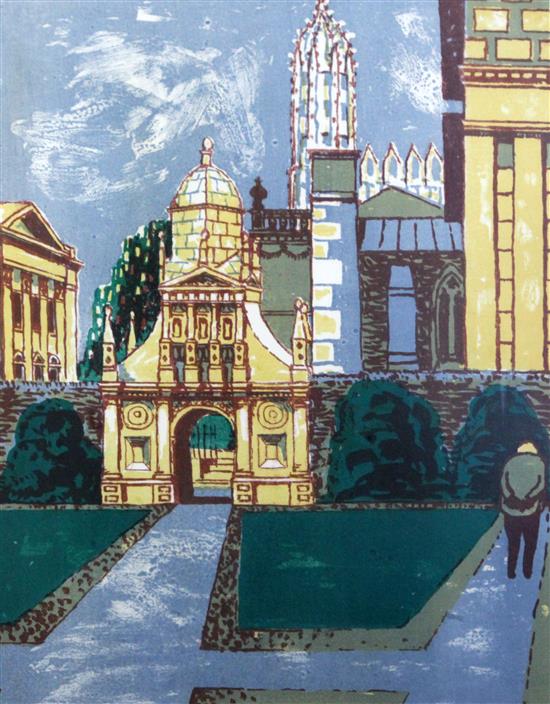Julian Trevelyan (1910-1988) The Gate of Honour, Gonville & Cains College, Cambridge 20 x 16in.